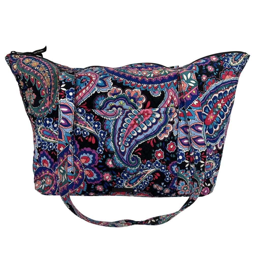 Vera Bradley Tote Bag Womens Large Glenna Paisley Quilted Cotton Travel Shoulder